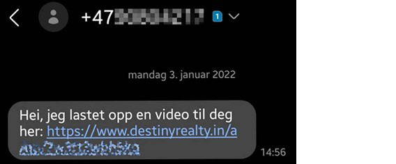 Falsk melding om at en video av deg ligger på nett